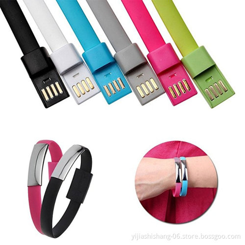 Yijiashishang Top quality 2 in 1 wristband bracelet usb cable